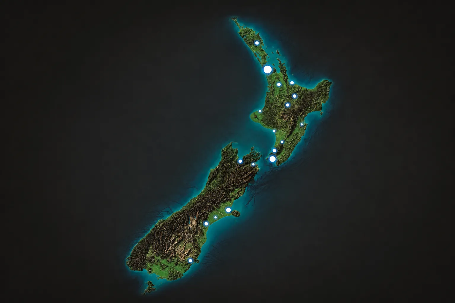 Fully Promoted New Zealand Locations Map