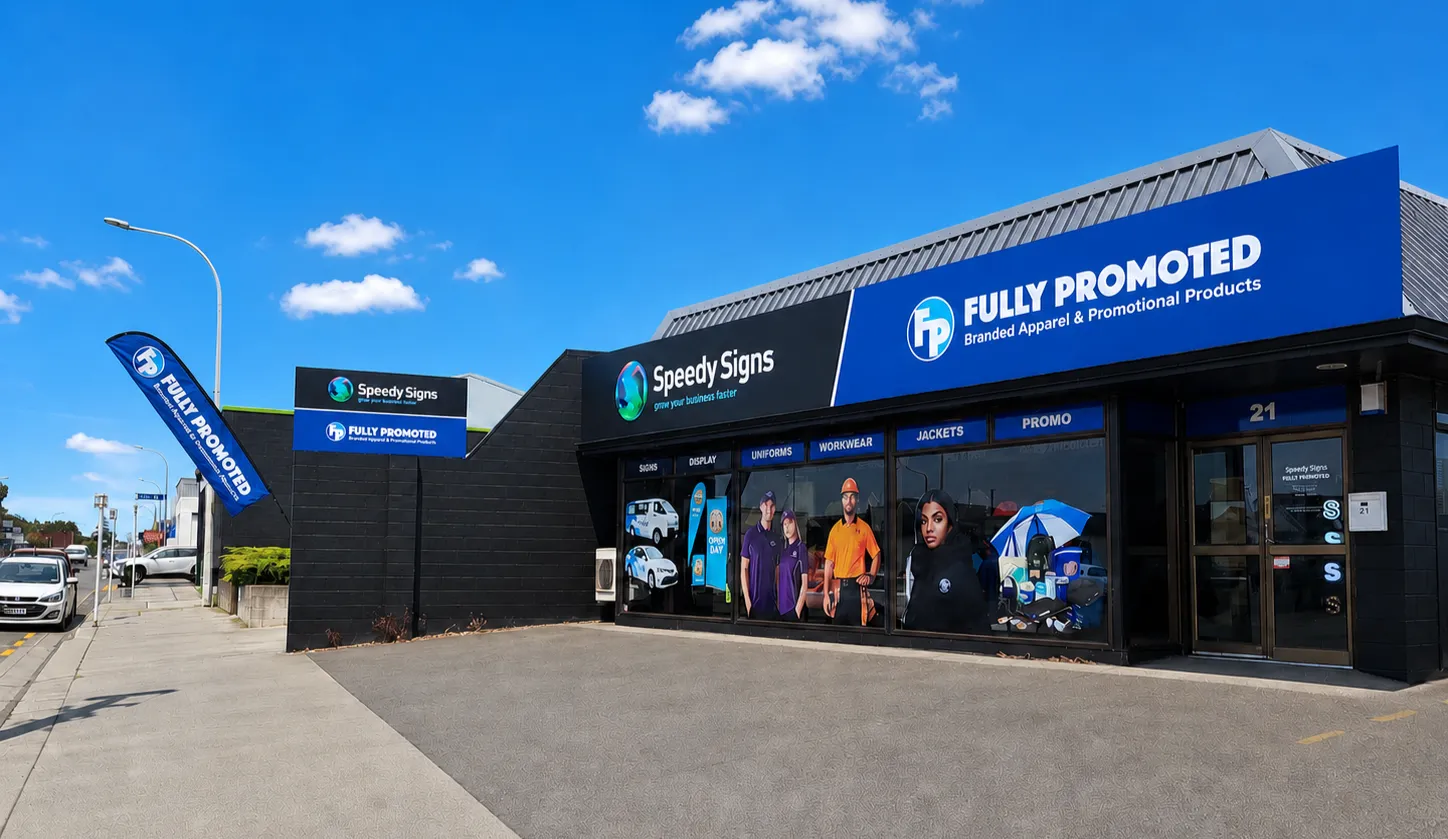 Timaru Fully Promoted and Speedy Signs storefront, franchise resale available